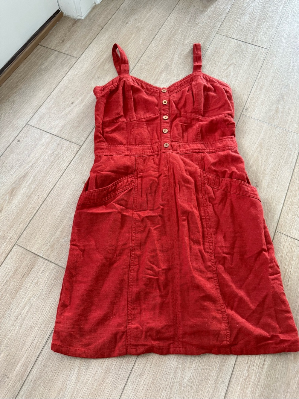 Women's Red Button-Front Sundress